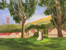 Wedding painting Cavallo Point Sausalito Calif.