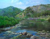Malibu Creek State Park creek oil painting