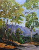 Linda Vista Eucalyptus San Gabriel Mountains Altadena oil painting