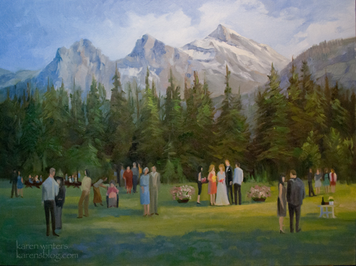 Canadian wedding oil painting - a custom commissioned oil painting by California artist Karen Winters