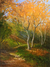 Autumn Joy fall color trail California La Canada contemporary landscape oil painting impressionist