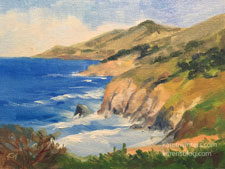Big Sur Coastline 6 x 8 oil painting