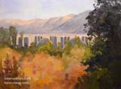 Bridging the Arroyo oil painting