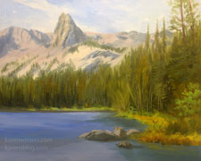 Crystal Crag, Mammoth Lakes, California impressionist oil painting Karen Winters