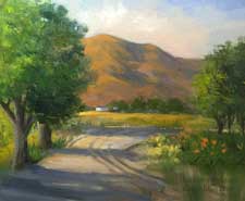 Ditch lilies, Fallbrook California ranch impressionist oil painting art