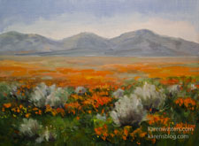 Lancaster Poppy California Impressionist Landscape painting