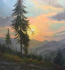 Ponderosa Sunset California landscape sunset oil painting