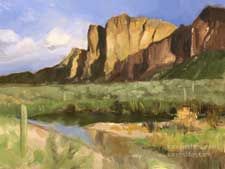 Salt River, Arizona 6 x 8 inch oil painting plein air style