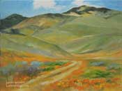 Tejon Ranch California Poppy Hillside Oil Painting by California Art Club Artist Karen Winters