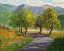Wildflower Wednesday Yokohl Valley Road wildflower california landscape oil painting art for sale
