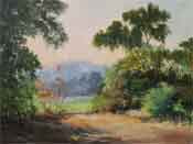 arroyo seco vista south pasadena california landscape oil painting
