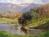 Circle J Ranch springville Blue Heron Lake plein air oil painting