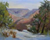 Grand Canyon South Rim Plein Air oil painting Maricopa point Karen Winters plein air painter Arizona landscape painting