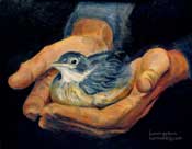 His Eye is on the Sparrow Oil Painting by Karen Winters