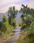 Santa Clara River Valley Highway 126 Heritage Valley Oil Painting Hopper Creek art by Karen Winters
