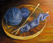knitting basket painting