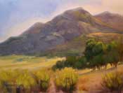 Morning Light at Lightner Peak Walker Basin Rankin Ranch Kern County California oil painting by California impressionist Karen Winters