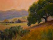 Paso Robles Pathway Farm Original Oil Painting Golden Hour Light by Karen Winters California impressionist art