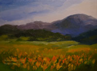 Poppies on Parade california landscape oil painting
