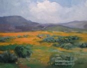 Poppy Time Antelope Valley Oil Painting Art by Karen Winters California impressionist landscape painting
