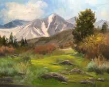Spring's first song Mt. Emerson Bishop Buttermilk Hills landscape Eastern Sierra oil painting