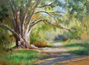 Eaton Canyon Oak Tree Oil Painting California impressionist art by Karen Winters