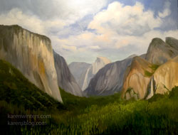 Yosemite Valley - Wowona Tunnel View 16 x 20 oil